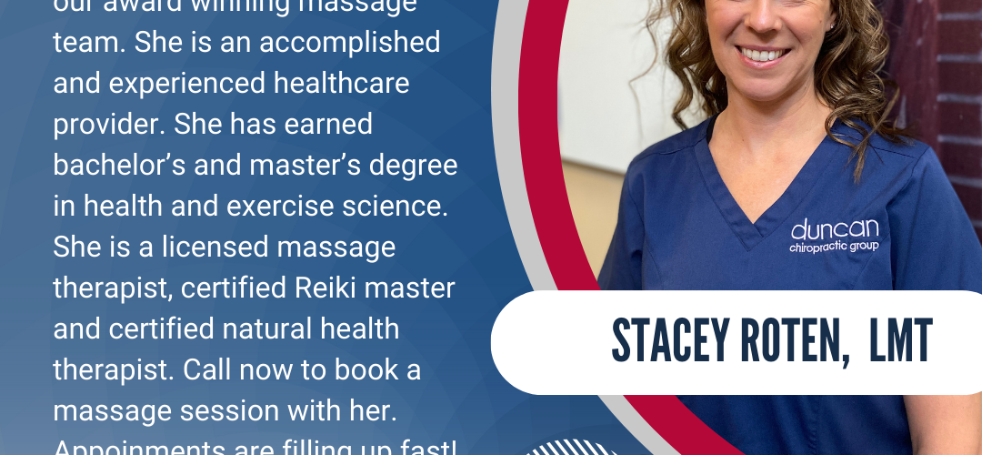 welcoming Stacey Roten to our award winning massage team! 